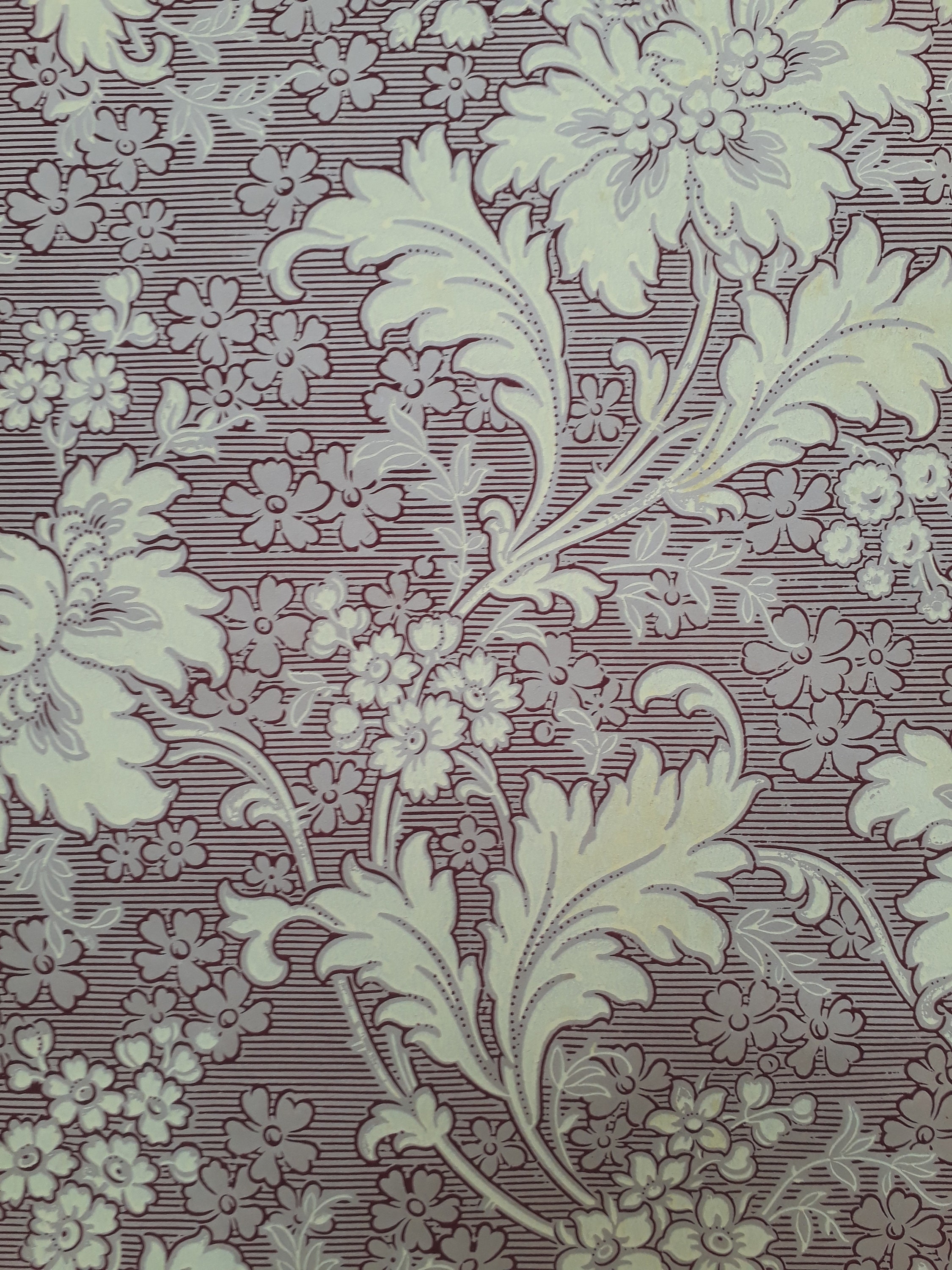 Floral Wallpaper Mauve Cream Vintage 30s Etsy UK
