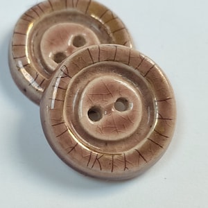 40s fashion button, ceramic decorative fastening, pink and gold, vintage haberdashery