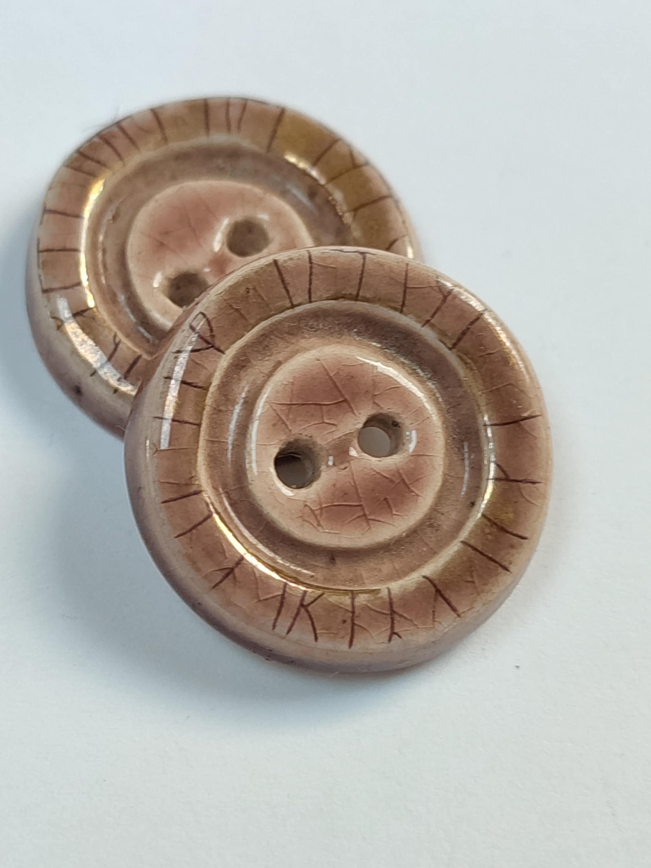 Boutons Anciens En Métal Doré Laqué Rose Et Jaune - Mercerie Vintage - Lot De 1 à 10 Pièces