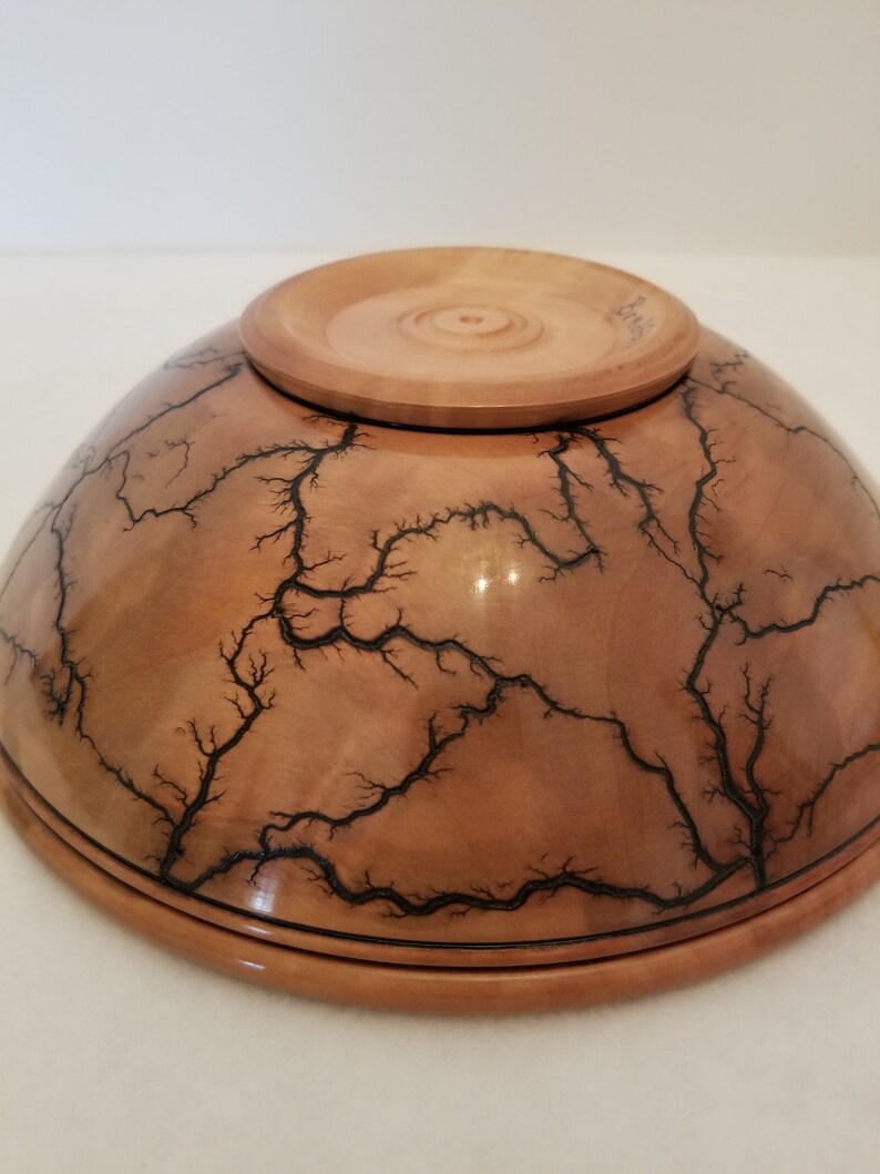 Bradford Pear Handmade Wood Serving Bowl W/ Fractal Imaging - Etsy
