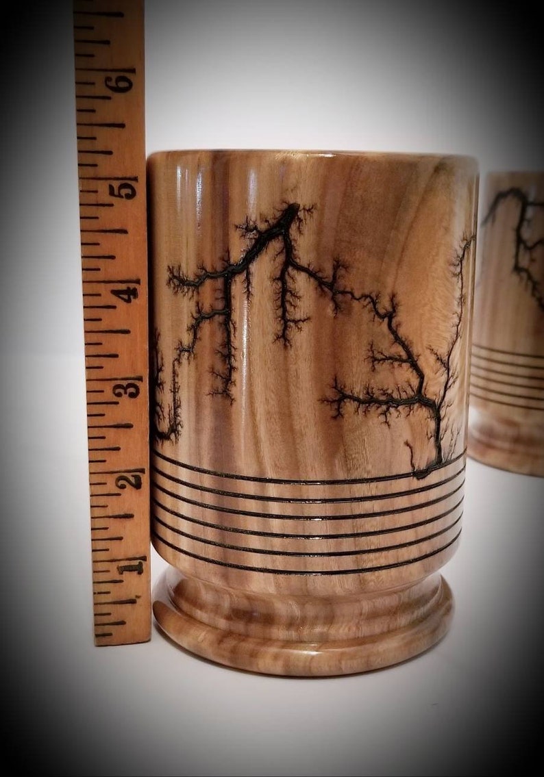 Set of 616oz American Elm Wood Hand Turned With Fractal Burn Etsy