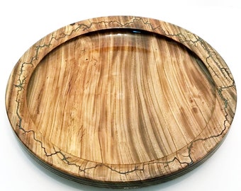Large Red Maple Handcrafted Wood Serving dish/Table Decor