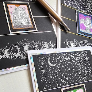 Carte de tarot noire fascinante du zodiaque/signe du zodiaque