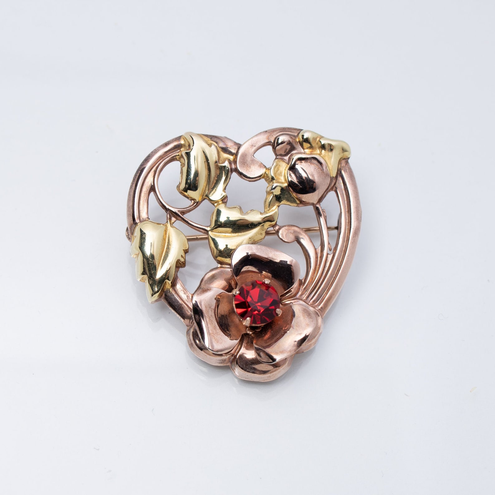 Vintage Signed Barclay Brooch Heart Brooch 12kt Gold Etsy