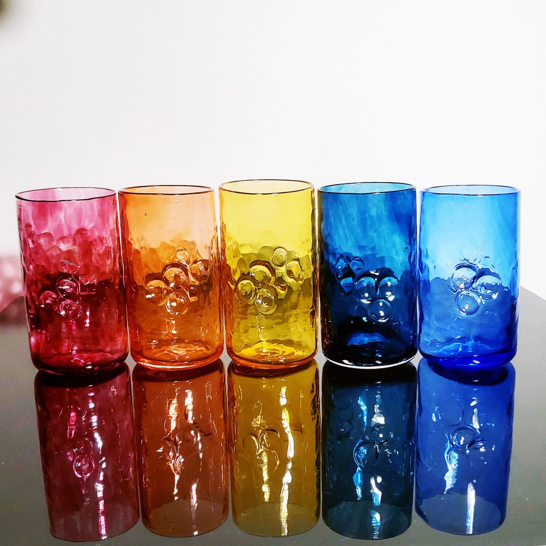 Dimple Water Glass Etsy