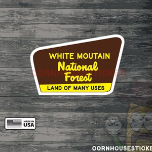 Adhesivo de vinilo para el cartel del Bosque Nacional de las Montañas Blancas