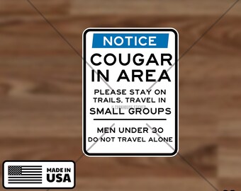 Cougar in area vinyl sticker