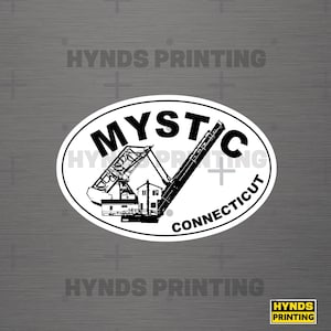 Mystic, CT River drawbridge vinyl decal