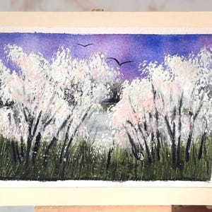 Paisaje Basura Arte Artesanía Local Único Naturaleza Flor Pintura de acuarela original Tarjeta (no una impresión) Pintada a mano Hecho a mano A6