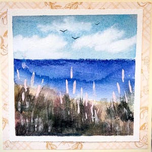 Alberi invernali Paesaggio Paesaggio Vacanza Acquerello originale Dipinto a mano (non una stampa) Paesaggio Dipinto Carta 6 pollici