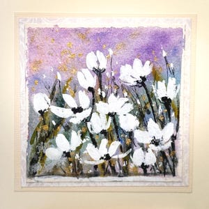 Paesaggio Rifiuti Arte Artigianato Locale Unico Natura Fiore Originale Acquerello Dipinto Carta (non una stampa) Dipinto a mano Fatto a mano 5 pollici quadrati