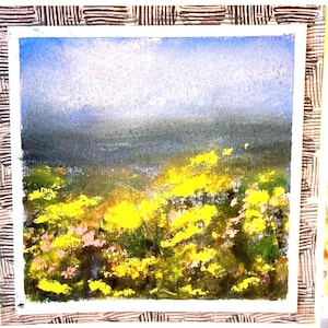 Alberi invernali Paesaggio Paesaggio Vacanza Acquerello originale Dipinto a mano (non una stampa) Paesaggio Dipinto Carta 6 pollici