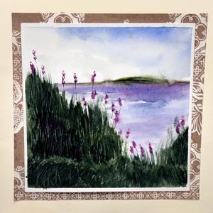 Alberi invernali Paesaggio Paesaggio Vacanza Acquerello originale Dipinto a mano (non una stampa) Paesaggio Dipinto Carta 6 pollici