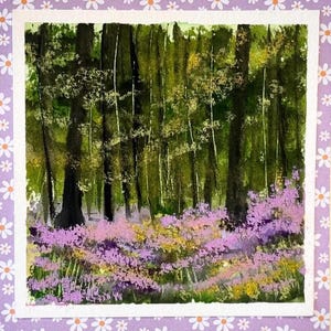 Alberi invernali Paesaggio Paesaggio Vacanza Acquerello originale Dipinto a mano (non una stampa) Paesaggio Dipinto Carta 6 pollici