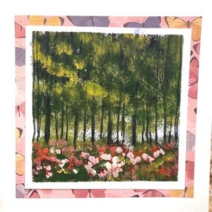 Landschapskaart originele aquarel handgeschilderd (geen afdruk) landschapsschilderij kaart 6 inch