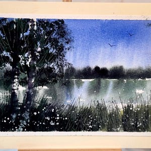 Paesaggio Rifiuti Arte Artigianato Locale Unico Natura Fiore Originale Acquerello Dipinto Carta (non una stampa) Dipinto a mano Fatto a mano A6