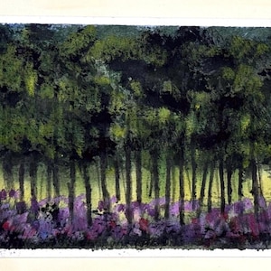 Paisaje Basura Arte Artesanía Local Único Naturaleza Flor Pintura de acuarela original Tarjeta (no una impresión) Pintada a mano Hecho a mano A6