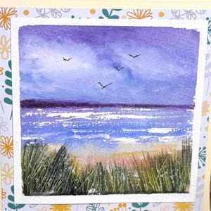 Aquarelle originale de paysage peinte à la main (pas une impression) carte de peinture de paysage 6 pouces