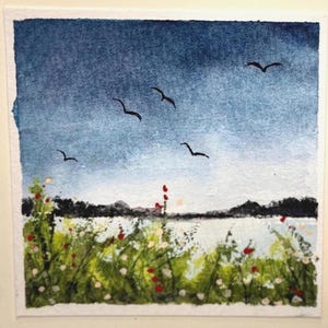 Landschaft Original Aquarell Malerei Karte (kein Druck) Handgemalte handgemachte 5 Quadratzoll