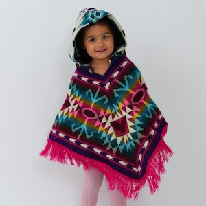 Kids Poncho | Size 4 | | Alpaca Poncho | Toddler Poncho | Fringe Poncho | Boho Poncho | Pullover Poncho | Hooded Poncho | Handmade