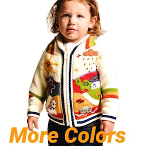 Kinder Pullover Strickjacke mit gestickten Details, Kapuzenjacke, Mädchen Jungen Pullover, Pullover, handgemacht, Babyshower Geschenk, Neugeborenen Geschenk
