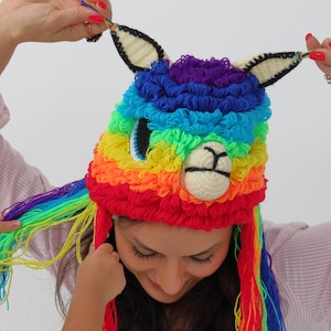 Rainbow Alpaca Beanie - Etsy display picture 3