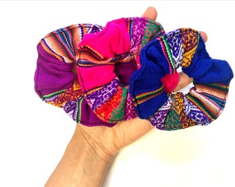 Ethnic Scrunchies Hair Tie | Colorful Hair Tie | Colorful Scrunchies | Tribal Scrunchies |  Boho Chic |  Aguayo fabric |  Handmade