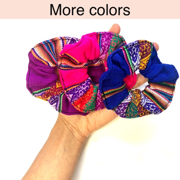 Ethnic Scrunchies Hair Tie | Colorful Hair Tie | Colorful Scrunchies | Tribal Scrunchies |  Boho Chic |  Aguayo fabric |  Handmade