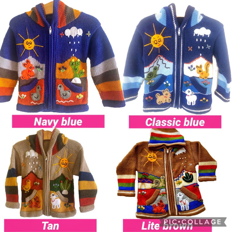 Kids Sweater Cardigan with Embroidered Details , Hooded Jacket, Girl Boy Sweater, Jumper, Handmade, Babyshower Gift, Newborn Gift image 8