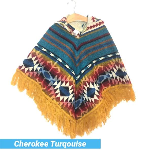 Poncho en alpaga Taille 8 | Poncho pour enfants | Poncho à franges | Poncho pour enfants | poncho bohème | Poncho à enfiler | Poncho à capuche | Fait main