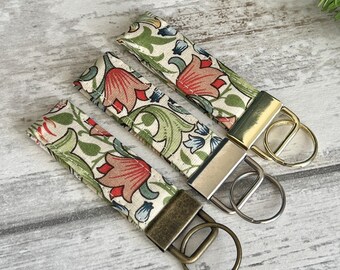 William Morris Key Fob, Golden Lily Fabric