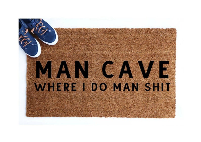 Man Cave Doormat Funny Doormat Welcome Mat Personalized Etsy