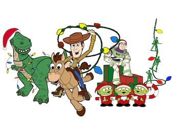 DisneyBound Christmas Toy Story Rex Bullseye Alien Army Men Buzz Lightyear Woody t-shirt - Adults and Kids