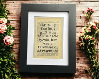 Alice in Wonderland quote print| Actually the best gift you could have given her | living room print | New home