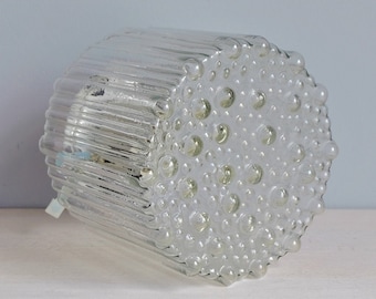 Tall Bubble Glass Flush Mount Lamp, Mid Century Ceiling / Wall Sconce Lamp, Vintage Light Fixture