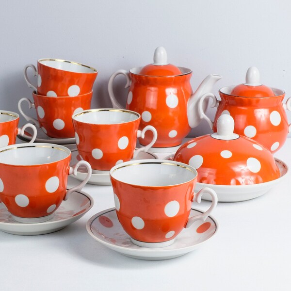 Polka Dot Tea Cups Etsy
