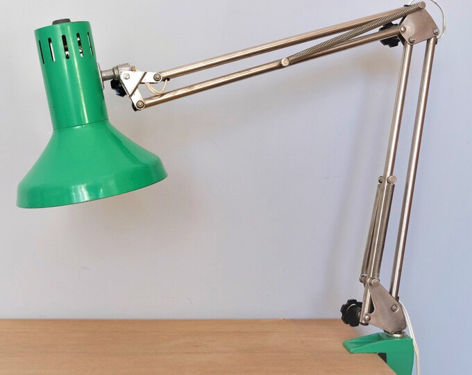 Vintage Architect Desk Lamp Green Metal Adjustable Swing Etsy