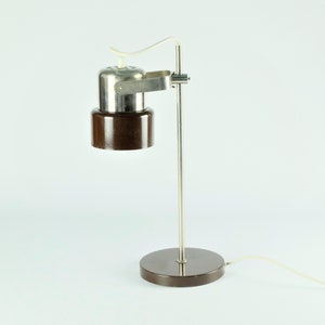Vintage Desk Lamp, VEB NARVA, DDR 1970s, Office Table Lamp, Mid Century Modern Brown Metal Adjustable Table Lamp