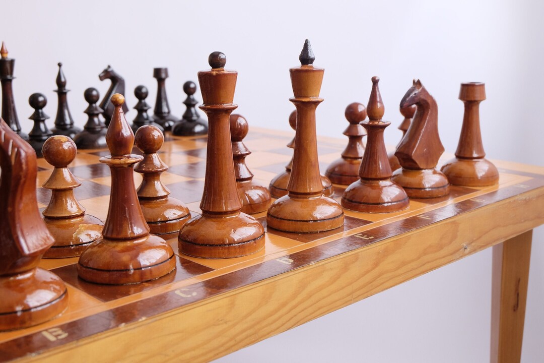 Extra Large Chess Set Chess Table Vintage USSR 1980 Wooden Etsy UK
