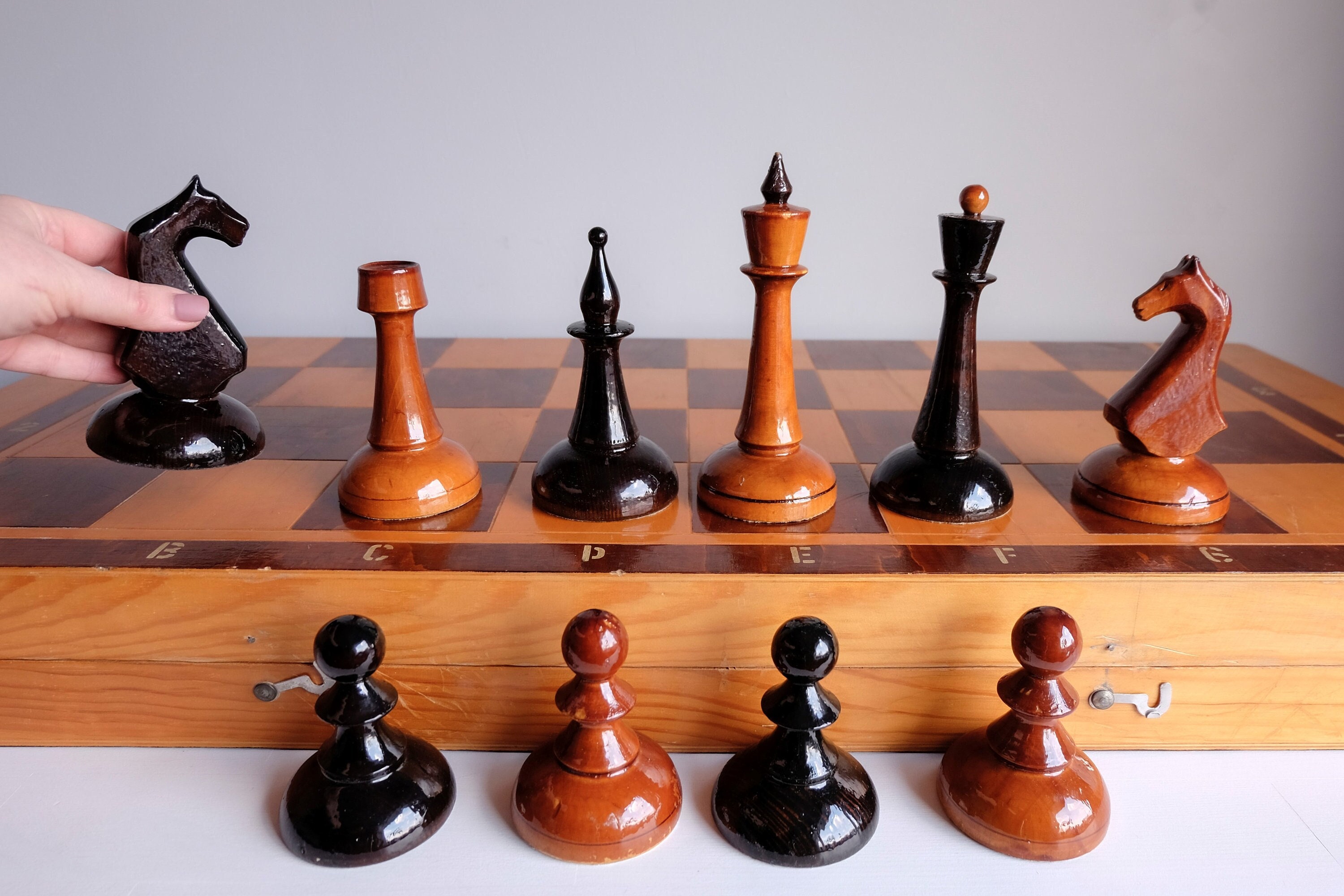 Extra Large Chess Set Chess Table Vintage USSR 1980 Wooden Etsy Canada