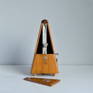 Wooden Metronome with a Bell Chime PRIM Czechoslovakia 1960s Mechanical Metronome Maelzel System Musician Gift