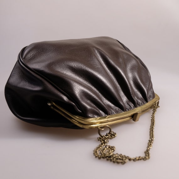 leather purse with chain strap