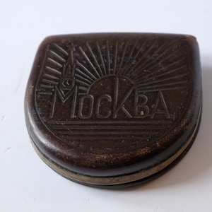 Vintage geprägtes Leder Geldbörse, kleine Damen Geldbörse, Leder Geldbörse, Geldbeutel, Münzfach, Mini-Geldbörse, sowjetische Vintage 1960er Jahre