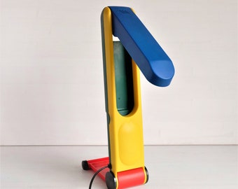 Mid Century Colorful Table Lamp, Toucan Style Multicolor Folding Desk Lamp, Memphis Style, Vintage Night Light