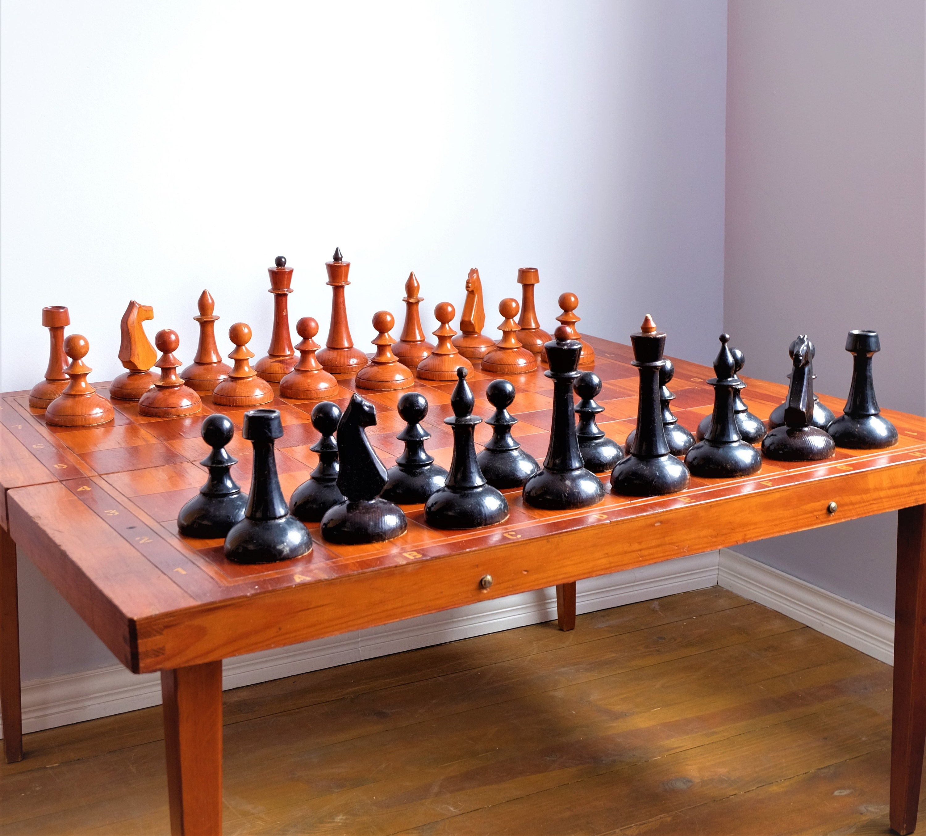 Extra Large Chess Set Chess Table Vintage USSR 1980 Wooden