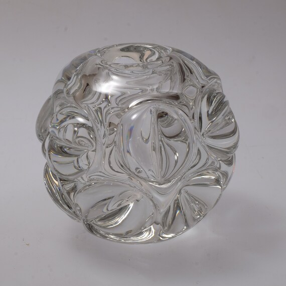 Bohemian Czech Glass Flower Vase With Coffee Bean Pattern Etsy