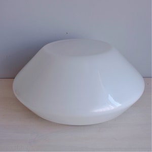 Large Round White Glass Flush Mount Lamp, Ø-34 cm, Wall Mounted Light, Ceiling Lamp, Vintage Minimalist Sconce