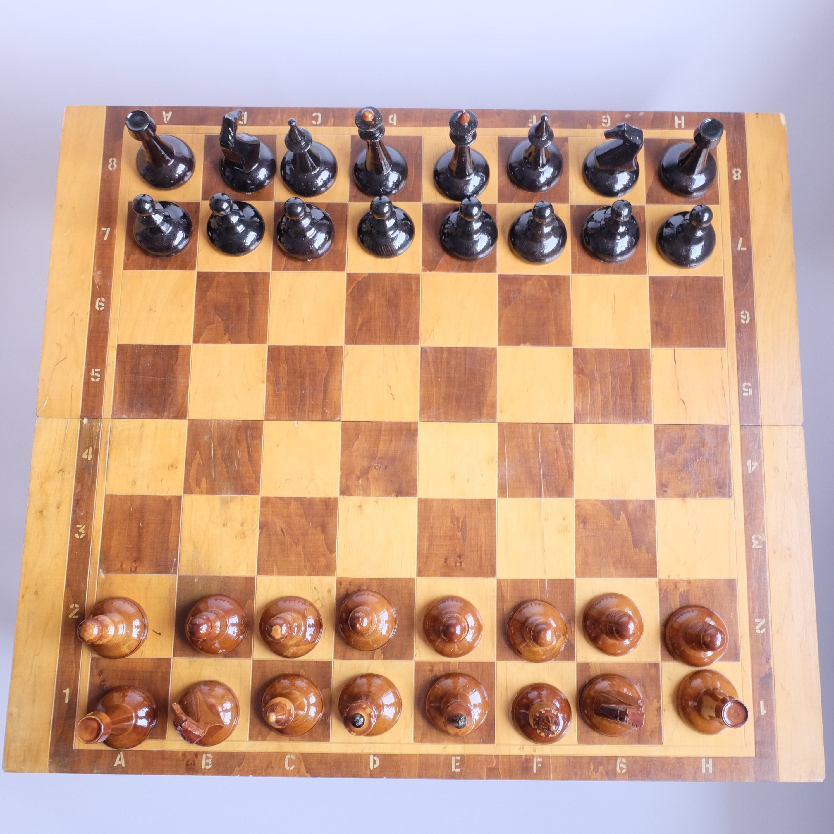 Extra Large Chess Set Chess Table Vintage USSR 1980 Wooden Etsy