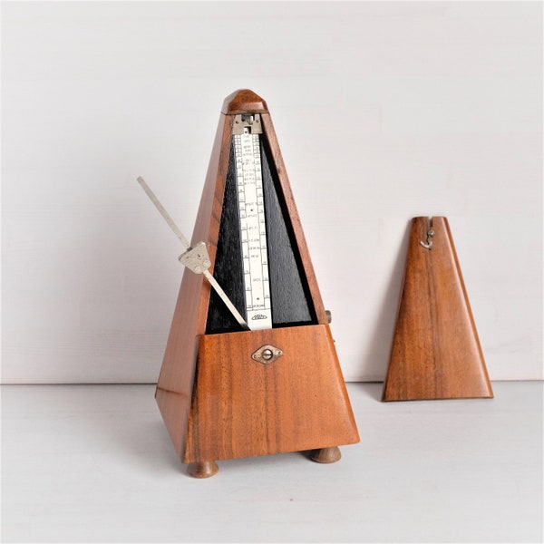 Wooden Metronome with a Bell Chime PRIM Czechoslovakia 1960s Mechanical Metronome Maelzel System Musician Gift