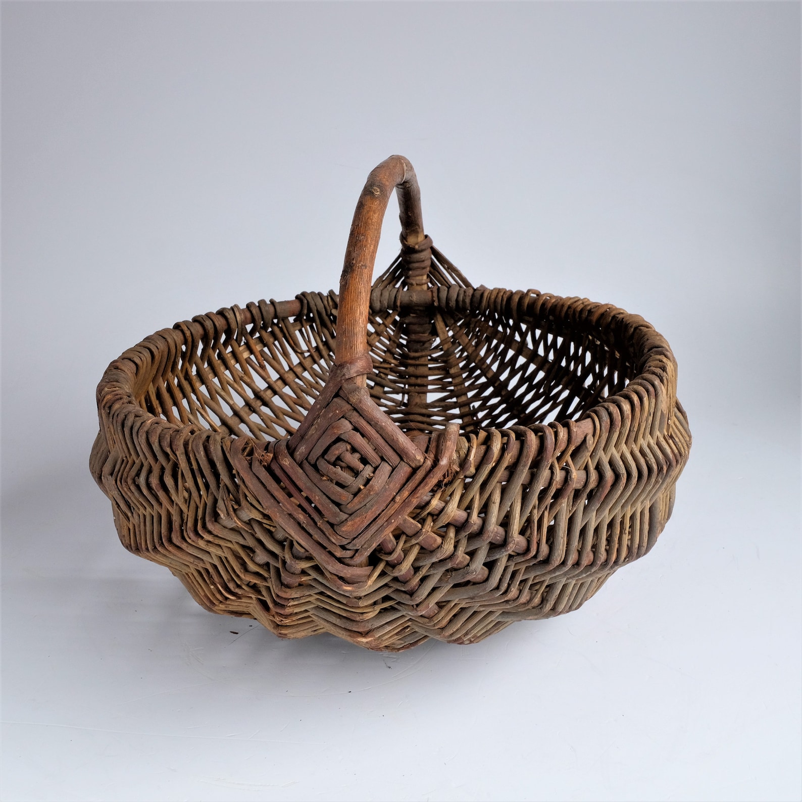 Handcrafted Willow Basket Wicker Gathering Buttocks Basket Etsy